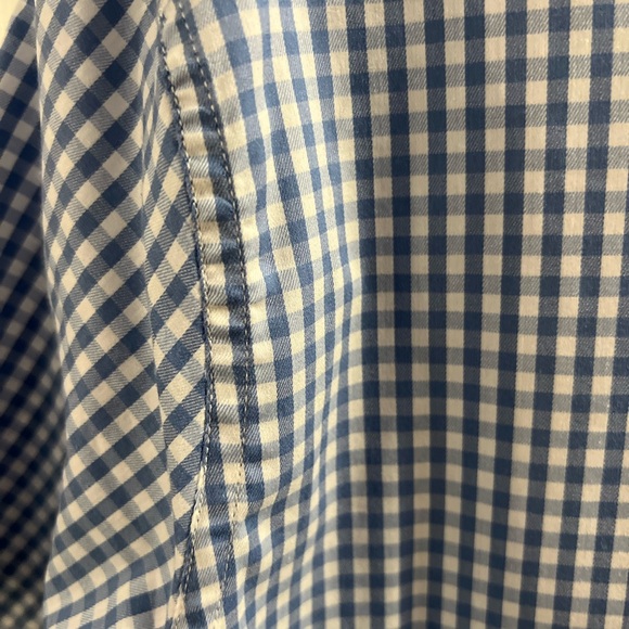 DANIEL HECHTER SHIRT, Menโs Size M, Blue & White Check Short Sleeve Button Down. - Picture 8 of 11